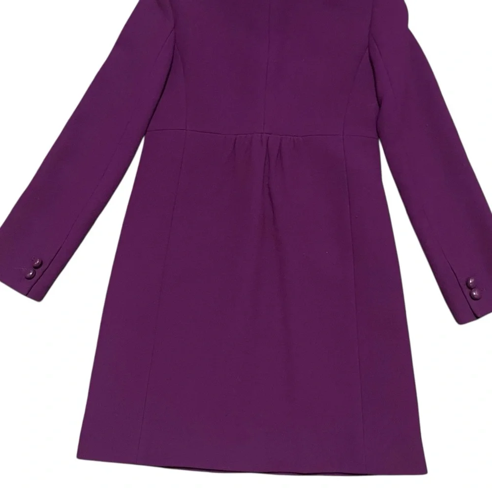 J.Crew Lady Like Purple Wool Overcoat‎ Sz 0 Preppy Office Retro Elegant Feminine - Picture 10 of 11